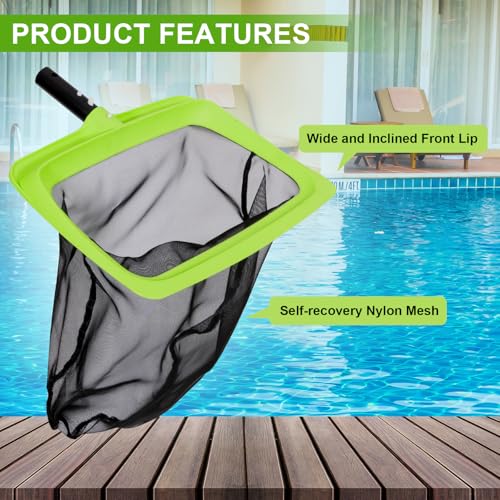 Sepetrel Swimming Pool Leaf Skimmer Net,Fine Nylon Mesh & Reinforced Frame Deep Rake Net,Cleaning Supplies and Accessories, (Pole Not Included) - size: Rake(No Pole)