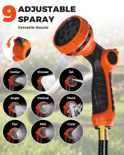 5/8 in 115 ft Retractable Garden Hose Reel with 9-Pattern Sprayer Nozzle