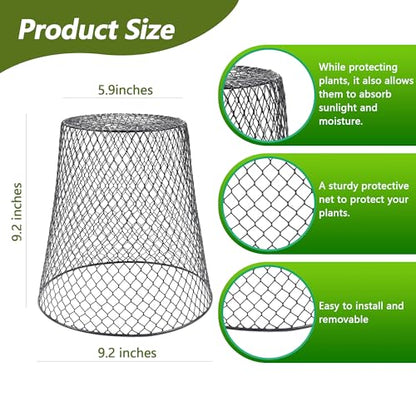 20 Pack 9.2x9.2 Inch Chicken Wire Cloche Plant Protectors from Animals - size: 20PCS-9.2"x9.2"