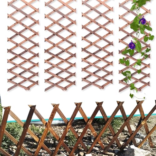 Wooden Lattice Panels 4Pack, 75"x11.8" Expandable - color: 4 Pack, size: 6.3 x 1.0 ft