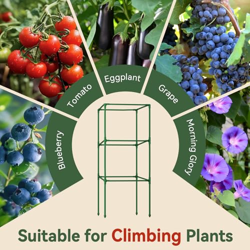 4 Pack 45" Tomato Cages for Garden, Heavy Duty Adjustable Plant Support - size: 45 inch