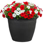 Sunnydaze Anjelica 20'' Large Plastic Planter Pot for Plants, Black - color: Matte Black, size: 20 in