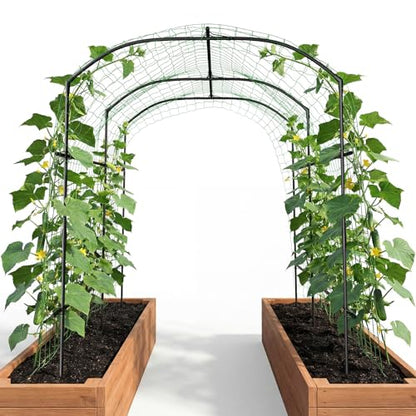 DoCred Garden Arch Trellis, 87''H x 75''L Metal Trellis for Climbing Plants - size: 75" L x 71" W x 87" H