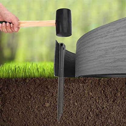 120FT Black Landscape Edging Coil Kit 4 Inch High with 36pcs 10-inch Spikes - style: 120FT Black