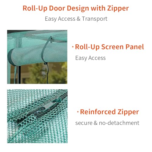 Crop Cages for Garden Plant, Plant Protection Tent with Zippered Door, Raised Bed Cover, Garden Bed Cover with Frame, Wind-Resistant Plant Cages for Outdoor Plants Vegetable Flower 87''*43''*71'' - size: 87''*43''*71''