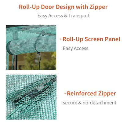 Crop Cages for Garden Plant, Plant Protection Tent with Zippered Door, Raised Bed Cover, Garden Bed Cover with Frame, Wind-Resistant Plant Cages for Outdoor Plants Vegetable Flower 87''*43''*71'' - size: 87''*43''*71''