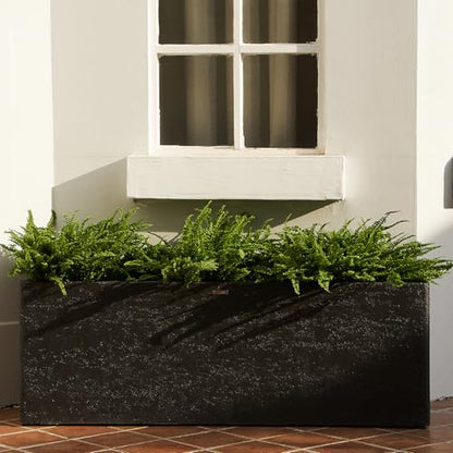 42" Large Rectangular Planter - Handmade Fiberglass Composite - color: Charcoal Gray, size: Large