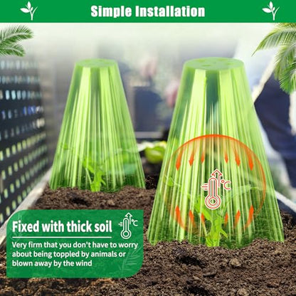 20 Pack Garden Cloches for Plants, Reusable Bell Plant Cover - color: Green 20pc