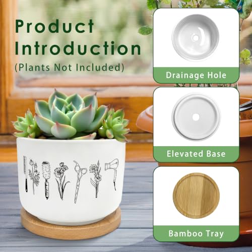 Hairdresser Gifts Plant Pots Succulent Planters - color: Style a -L