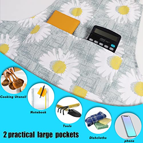 LOLOMLO Oversize Canvas Cotton Apron, Extra Large Aprons with Long Strap, Adjustable Neck Tear Resistant Plus Size aprons - color: Sunflower