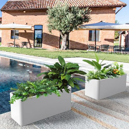 Rectangular Planter for Outdoor Plants 36" L x 15" W x 15" H - color: White
