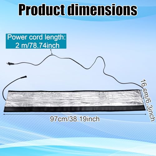 Water Pipe Heat Blanket, 38x6.3inch Aluminum Water Pipe Heat Tape Pipe Freeze Protection Water Pipe Anti-Freeze Frost Insulation Wrap Protection Heater Cable for Metal & Plastic Pipes