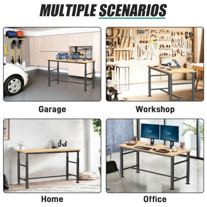 EVERHANGER Workbench for Garage, Adjustable Height Work Table - size: X-Large
