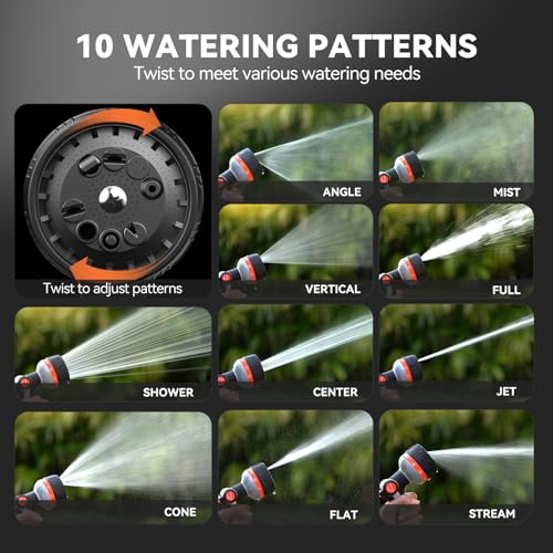 VOXON Garden Hose Nozzle with 10 Spray Patterns and Thumb Flow Control