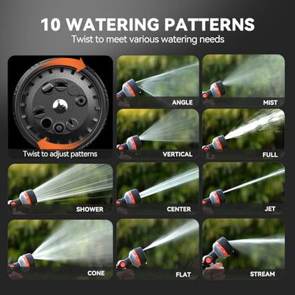 VOXON Garden Hose Nozzle with 10 Spray Patterns and Thumb Flow Control