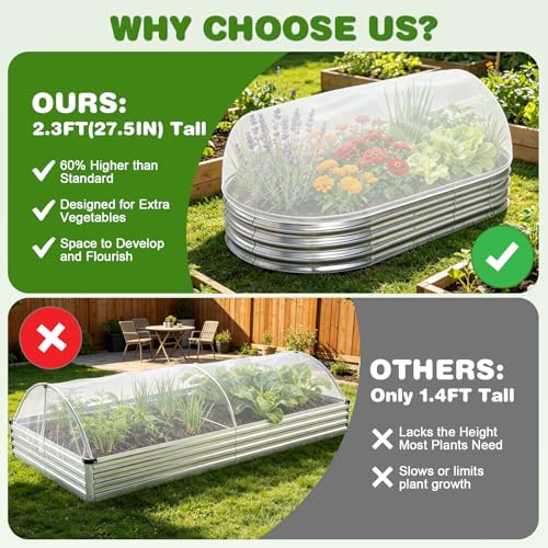 2 Pack Taller Garden Netting for 4x2FT Raised Beds with 10 Secured Clips - color: 4×2×1ft