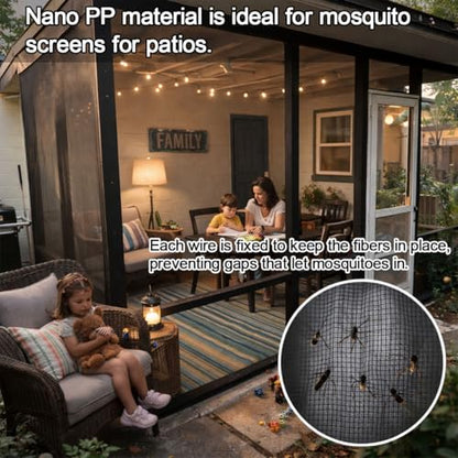 Garden Mesh Netting, 6.6’ x 33’ Extra-Thick Mosquito Netting for Patio - size: 6.6FT x 33FT