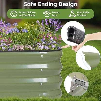 6-in-1 Modular Raised Garden Bed-8x3x1ft Adjustable 6 Sizes - color: Green, size: 8×3×1FT