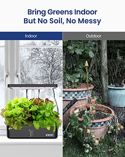iDOO 12Pods Hydroponics Growing System Garden with LED Grow Light - size: 12Pods