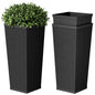 Devoko Resin 24'' Tall Planters, Large Taper Outdoor Planter - color: Black, size: 24" Set of 2