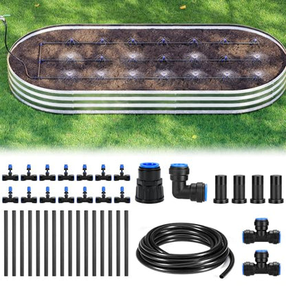 HIRALIY Raised Bed Drip Irrigation Kit, Medium
