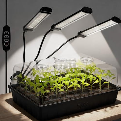 SOLIGT 60 Cell Seed Starter Trays with Grow Light