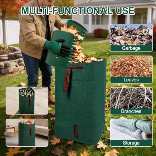 1 Pack 72 Gallon Reusable Yard Waste Bag + 1 Pair of Leaf Scoops