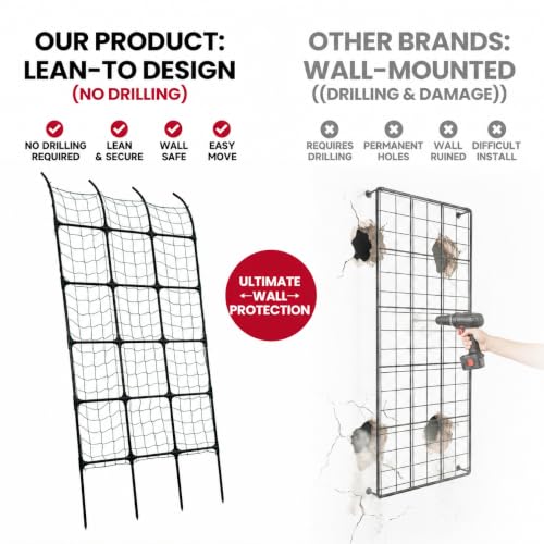 8.8ft Leaning Garden Trellis, No-Drill Lean-to Design for Climbing Plants | PE-Coated Galvanized Steel Plant Support for Flowers & Vegetables, Rust-Proof & Space-Saving Vertical Gardening