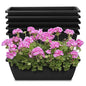 Window Box Planter, 6 Pcs 17" Flower Rectangle Planters Boxes, Dark Gray - color: Dark Gray