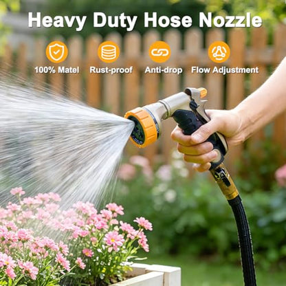 FANHAO Metal Garden Hose Nozzle Heavy Duty, Rear Trigger Water Sprayer