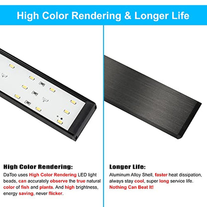DaToo Aquarium Light Small LED Clip Light for Fish Tank 7W with Timer&Dimmer, 1 Yr Warranty - size: 7W (With Timer & Dimmer)