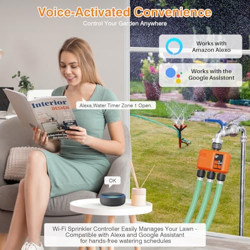Smart WiFi Sprinkler Timer 3 Zone, Water Timer for Garden Hose Irrigation - style: 3 Outlet