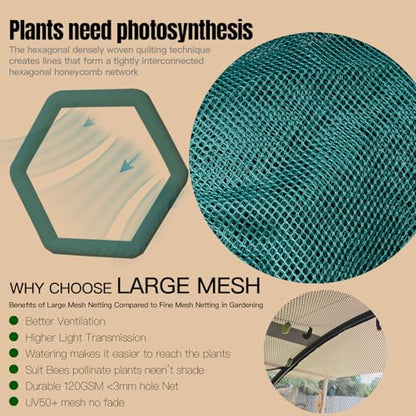 Poray Large Tunnel 73''x37''x61''Plant Netting Cover,5FT Tall Crop Cage Tomato Netting,Pest Guard Cover for Vegetables &Fruits,Durable Gardening Net for Plant and Animal - style: 73*37*61inches Tunnel Net