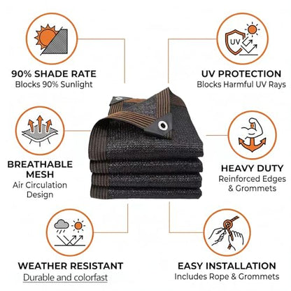90% Shade Cloth Dog Kennel Shade,Shade tarps for Outdoors Sturdy 6.5 x8 FT - size: 6.5 x 8 FT