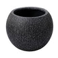 Marlo Fiberstone Round Planter, Ribbed Finishes (S, Black) - color: Ribbed Black, size: 12.6"D x 9.8"H