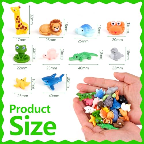 30PCS Mini Resin Animals Variety Pack 30 Style Tiny Resin Animal Figurines - color: Fixed Color Ctyle-b