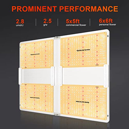 Spider Farmer SF7000 LED Grow Lights for Indoor Plants in 5x5 Grow Tent - size: 5x5