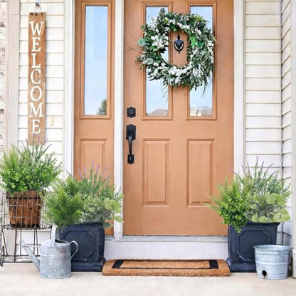 24 Bundles Artificial Greenery for Outdoor Fake Green Plant Eucalyptus Fern - color: Green