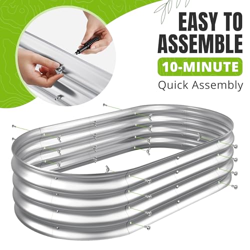 1Pcs Galvanized Raised Garden Bed 4x2x1 FT Metal Planter Box Silver - color: Silver, size: 4x2x1FT