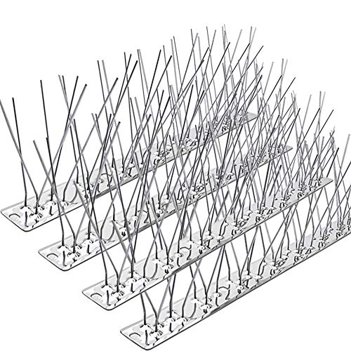 PANGCH Bird Spikes,Stainless Steel Bird Spikes Metal Bird Spikes Fence Spikes Easy to Install - 23 Strips 24.91 Feet Coverage - size: 24.91 Feet