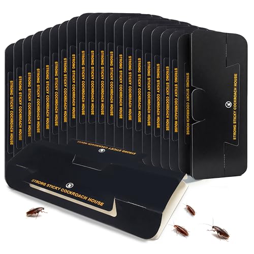 Cockroach Traps Indoor – Non-Toxic Odorless Roach Glue Traps, Strong Sticky Roach Traps for Kitchen, Cabinets & Bathroom, 20 Pack - size: 20 Pack