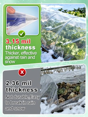Alphatool 12 x 25 ft Greenhouse Cover Plastic Sheeting for Outdoor Plants - size: 12 x25 ft