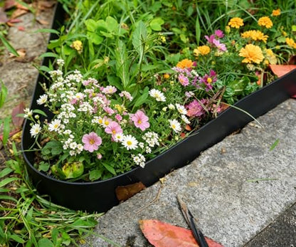 Anleolife 40FT NO-DIG Garden Landscape Edging with 48 Spikes, 2IN Black - style: 40FT+48pcs Anchoring Spikes