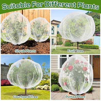 2 Pack 7 x 6 ft Fruit Tree Netting Covers with Drawstring - size: 6 x 7FT/2Pack