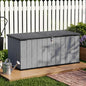 Outdoor Storage Shed, Resin Waterproof Storage Cabinet, Large Deck Box with Smooth-Opening Lid, UV Resistant & Windproof for Patio Garden Backyards, 21 Cu.Ft Dark Grey