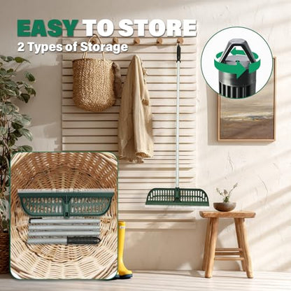 SOYUS Artificial Turf Rake, 2-in-1 Turf Sweeper for Carpets & Garden Lawns