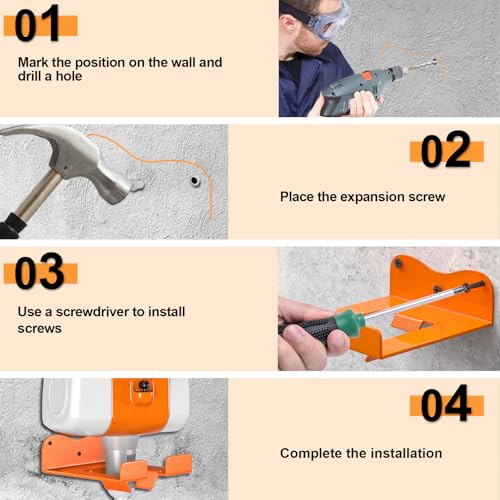 Wall-Mounted Weed Wacker Hanger, Garage Tool Organizer, 1 Pack Orange - color: Orange-1Pcs