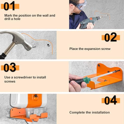 Wall-Mounted Weed Wacker Hanger, Garage Tool Organizer, 1 Pack Orange - color: Orange-1Pcs
