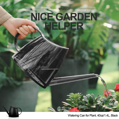 Small Indoor Plant Watering Can Long Spout 1.4L Black - color: Black