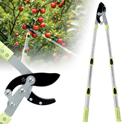 Loppers for Tree Trimming Lightweight,Branch Cutter with Metal Blade for 1" Cutting Capacity Extendable 24"-42" Tree Pruner with Compound Action,Non-Slip Ergonomic Handle,Garden Tools